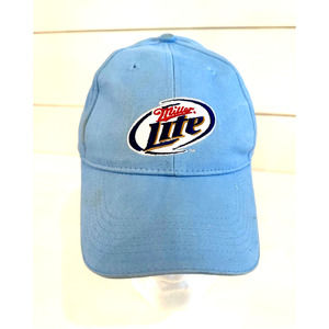 Miller Lite Press Back Light Blue Baseball Cap